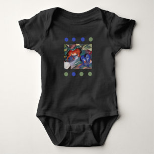 Rood- en blauwe paarden romper