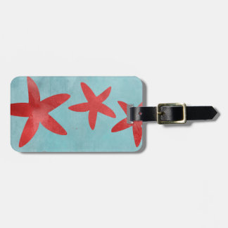 Rood en blauwe Starfish Bagagelabel