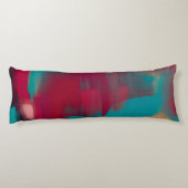Rood en blauwgroen abstract mengsel lichaamskussen (Achterkant)