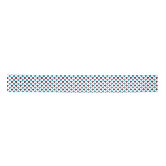Rood en Blauwgroen Polka Dot 3 inch lint (Voorkant)