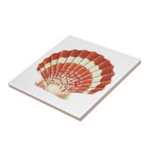 Rood en Bleek Geel Scallop schelp Acryl  Tegeltje (Zijkant)