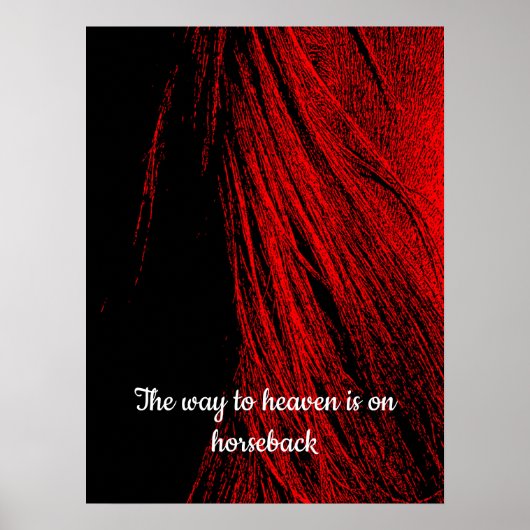 Rood- en Blkack Horse Mane-Poster afdrukken Poster (Voorkant)
