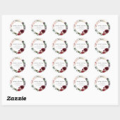 Rood en Blush Pink Floral Weddenschap Bedankt Ronde Sticker (Vel)