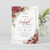  rood en blush rozen goud lijst Verloving Kaart (Staand voorkant)