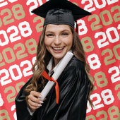 Rood en Brons Goud Afstuderen Achtergrond Wandkleed