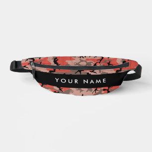 Rood en bruin camouflage Uw naam personaliseren Heuptasje