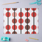 Rood en Bruin Polka Dot Stripe Patroon Tissuepapier (Craft)