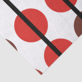 Rood en Bruin Polka Dot Stripe Patroon Tissuepapier (Detail)