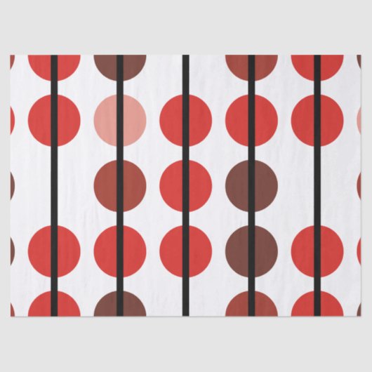 Rood en Bruin Polka Dot Stripe Patroon Tissuepapier (Voorkant)