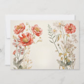 Rood en Crème Bloemen Kaart (Achterkant)