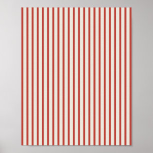 Rood en crème gestreept poster