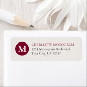 Rood en Crème Monogram Etiket (Insitu)