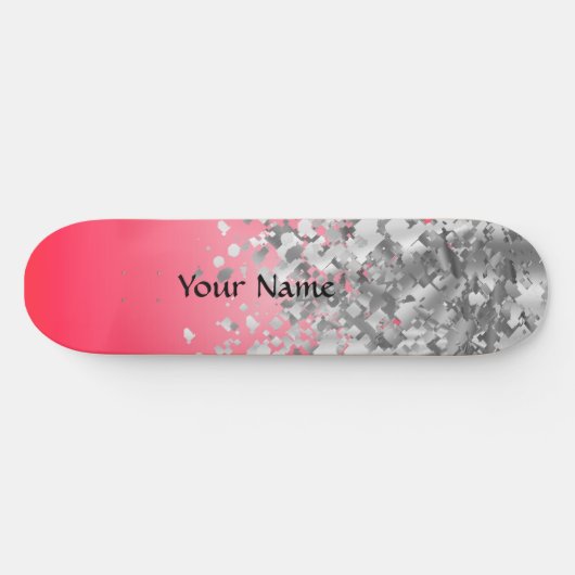 Rood en faux glitter skateboard (Horizontaal)