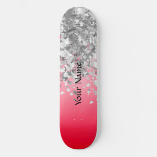 Rood en faux glitter skateboard