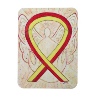 Rood en geel bewustzijn Ribbon Angel Magnet Gift Magneet