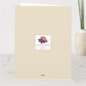Rood en geel chrysanthemum illustratiebeige kaart (Achterkant)