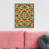 Rood en geel Daisy Flowers Abstract Canvas Afdruk (Insitu (Woonkamer))