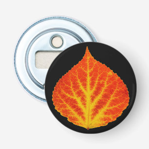 Rood en geel esperen Leaf #10 Button Flesopener