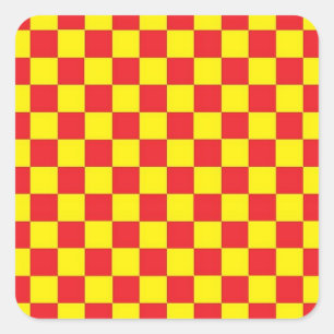 Rood en Geel Geruite STICKER