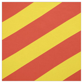 Rood en geel gestreepte patroon stof