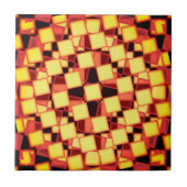 Rood en geel ingecheckt patroon tegeltje (Voorkant)