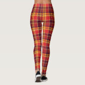 Rood en geel Plaid ontwerp Leggings (Achterkant)