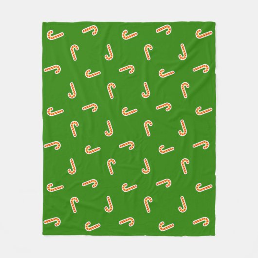 Rood en geel snoepjes groen fleece deken (Voorkant)