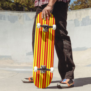 Rood en Geel Strepen Design Skateboard