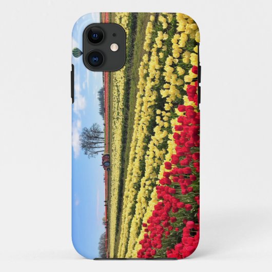 Rood en geel Tulpveld met luchtballon Case-Mate iPhone Case (Achterkant)