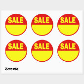 Rood- en Gele detailhandel Ronde Sticker (Vel)