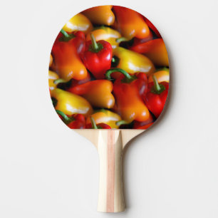 Rood- en gele peper Ping Pong Paddle Tafeltennisbatje