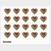 Rood- en gele Tulp Hart Sticker (Vel)