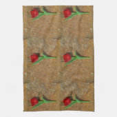 Rood- en gele Tulp Theedoek (Verticaal)