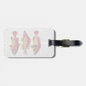 Rood- en gele vistrio bagagelabel (Achterkant horizontaal)