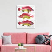 Rood- en gele vistrio canvas afdruk (Insitu (Woonkamer))