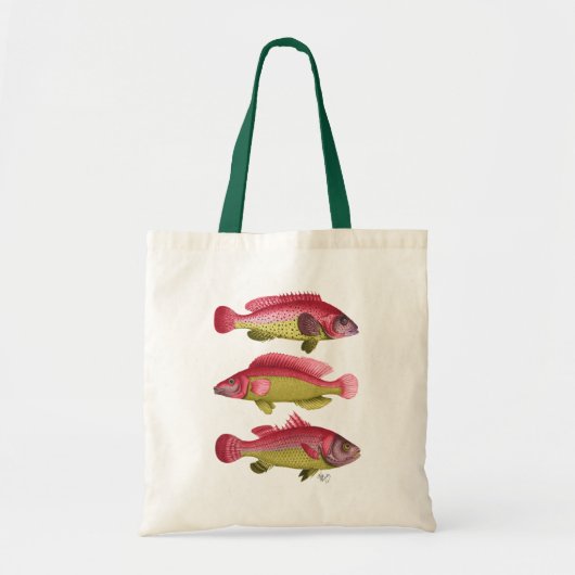Rood- en gele vistrio tote bag (Voorkant)