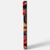 Rood en Gold Abstract ontwerp met aangepaste naam Case-Mate iPhone Case (Achterkant / Links)