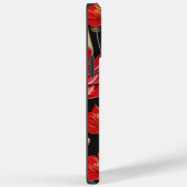 Rood en Gold Abstract ontwerp met aangepaste naam Case-Mate iPhone Case (Achterkant / Rechts)