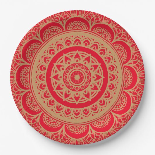 Rood en Golden Design Paper Bord (Voorkant)