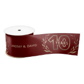 Rood en goud 10e jaar Jubileum Satin Ribbon Lint (Spoel)