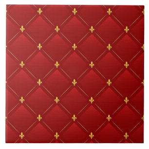 Rood en Goud Art Nouveau Tegeltje