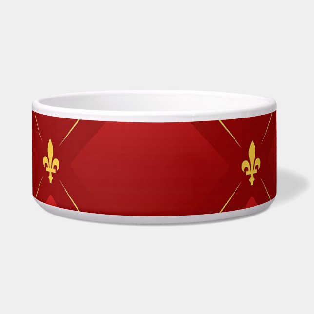 Rood en Goud Art Nouveau Voerbakje (Voorkant)