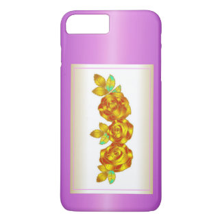 Rood en Goud Bloem Design Gift iPhone 8 Plus / 7 Plus Hoesje