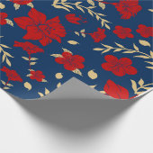 Rood en Goud Bloemen Wrapping Papier (Hoek)