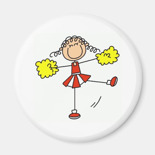 Rood en Goud Cheerleader Magneet (Voorkant)