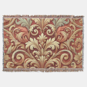  rood en goud Damask Pattern Deken