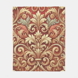 rood en goud Damask Pattern Fleece Deken
