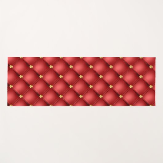 Rood en Goud Diamant Tufted Yoga Mat (Voorkant (horizontaal))