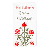 Rood en Goud Elegant Etsen Aangepaste Boekplaat Etiket (Voorkant)