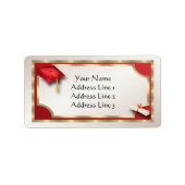 Rood en Goud Grauation Adresetiketten Etiket (Voorkant)